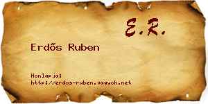 Erdős Ruben névjegykártya